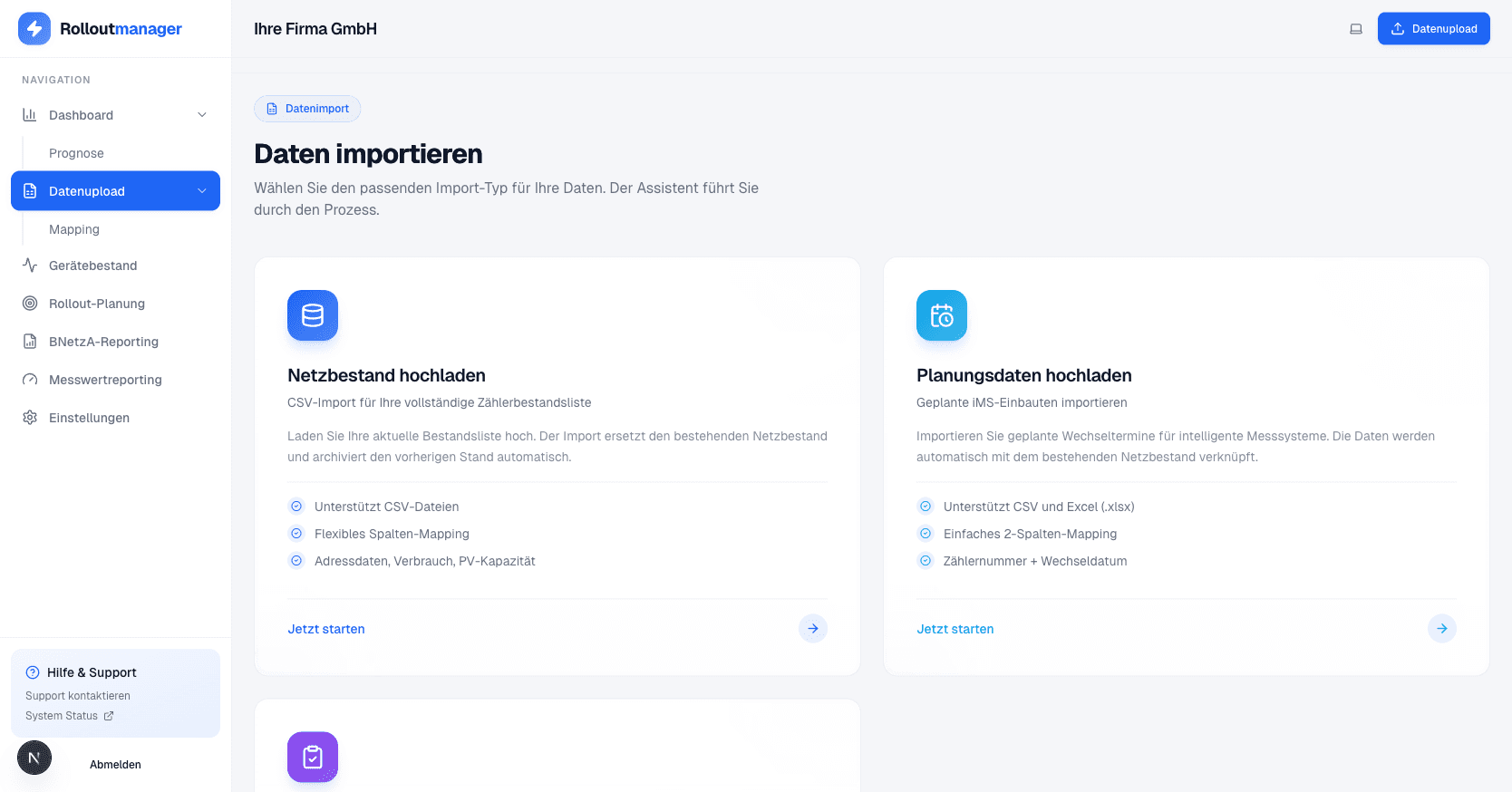 Datenimport Interface